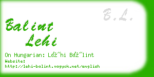 balint lehi business card